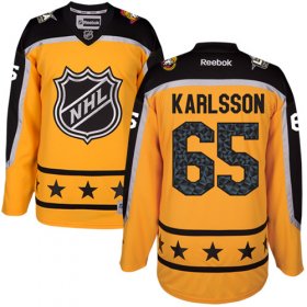 Wholesale Cheap Senators #65 Erik Karlsson Yellow 2017 All-Star Atlantic Division Women\'s Stitched NHL Jersey