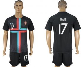 Wholesale Cheap Portugal #17 Nani Black Training Soccer Country Jersey