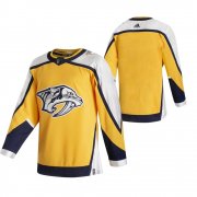 Wholesale Cheap Nashville Predators Blank Yellow Men's Adidas 2020-21 Reverse Retro Alternate NHL Jersey