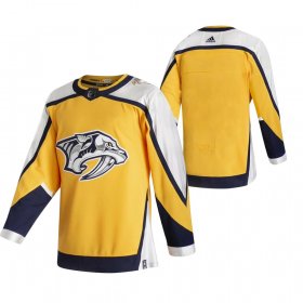 Wholesale Cheap Nashville Predators Blank Yellow Men\'s Adidas 2020-21 Reverse Retro Alternate NHL Jersey