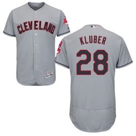 Wholesale Cheap Indians #28 Corey Kluber Grey Flexbase Authentic Collection Stitched MLB Jersey
