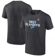 Cheap Men's Detroit Lions Heather Charcoal 2023 Playoffs T-Shirt