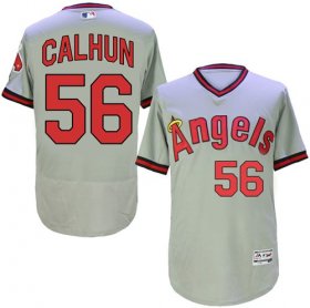 Wholesale Cheap Angels of Anaheim #56 Kole Calhoun Grey Flexbase Authentic Collection Cooperstown Stitched MLB Jersey