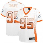 Wholesale Cheap Nike Broncos #95 Derek Wolfe White Women's Stitched NFL Elite Drift Fashion Jersey