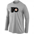 Wholesale Cheap NHL Philadelphia Flyers Big & Tall Logo Long Sleeve T-Shirt Grey