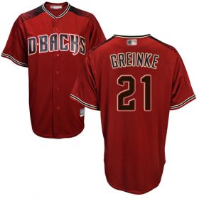 Wholesale Cheap Diamondbacks #21 Zack Greinke Sedona Red Alternate Women\'s Stitched MLB Jersey