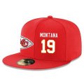 Wholesale Cheap Kansas City Chiefs #19 Joe Montana Snapback Cap NFL Player Red with White Number Stitched Hat