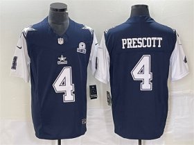 Wholesale Cheap Men\'s Dallas Cowboys #4 Dak Prescott Navy 2023 F.U.S.E. With 1960 Patch Vapor Limited Stitched Football Jersey