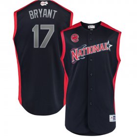 Wholesale Cheap National League #17 Kris Bryant Majestic 2019 MLB All-Star Game Workout Player Jersey Navy