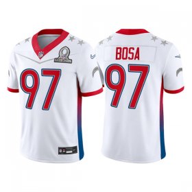 Wholesale Cheap Men\'s Los Angeles Chargers #97 Joey Bosa 2022 White AFC Pro Bowl Stitched Jersey