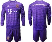 Wholesale Cheap Bayern Munchen Blank Purple Goalkeeper Long Sleeves Soccer Club Jersey