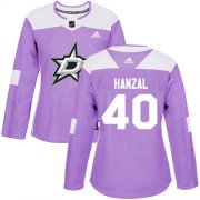 Cheap Adidas Stars #40 Martin Hanzal Purple Authentic Fights Cancer Women's Stitched NHL Jersey