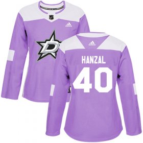 Cheap Adidas Stars #40 Martin Hanzal Purple Authentic Fights Cancer Women\'s Stitched NHL Jersey