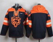 Wholesale Cheap Nike Bears Blank Navy Blue Player Pullover NFL Hoodie
