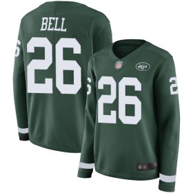 Wholesale Cheap Nike Jets #26 Le\'Veon Bell Green Team Color Women\'s Stitched NFL Limited Therma Long Sleeve Jersey