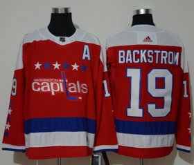 Wholesale Cheap Adidas Capitals #19 Nicklas Backstrom Red Alternate Authentic Stitched NHL Jersey