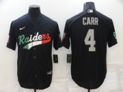 Wholesale Cheap Men's Las Vegas Raiders #4 Derek Carr Black Mexico Stitched MLB Cool Base Nike Baseball Jersey