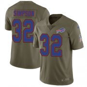 Wholesale Cheap Nike Bills #32 O. J. Simpson Olive Men's Stitched NFL Limited 2017 Salute To Service Jersey