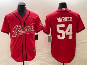 Cheap Men\'s San Francisco 49ers #54 Fred Warner Red Cool Base Stitched Baseball Jersey