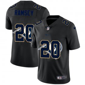 Wholesale Cheap Los Angeles Rams #20 Jalen Ramsey Men\'s Nike Team Logo Dual Overlap Limited NFL Jersey Black