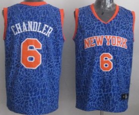 Wholesale Cheap New York Knicks #6 Tyson Chandler Blue Leopard Print Fashion Jersey