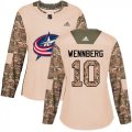 Wholesale Cheap Adidas Blue Jackets #10 Alexander Wennberg Camo Authentic 2017 Veterans Day Women's Stitched NHL Jersey