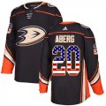Wholesale Cheap Adidas Ducks #20 Pontus Aberg Black Home Authentic USA Flag Stitched NHL Jersey