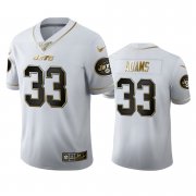 Wholesale Cheap New York Jets #33 Jamal Adams Men's Nike White Golden Edition Vapor Limited NFL 100 Jersey