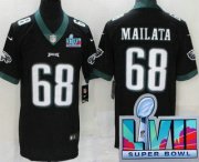 Cheap Men's Philadelphia Eagles #68 Jordan Mailata Limited Black Super Bowl LVII Vapor Jersey