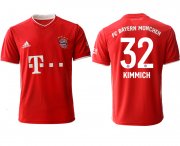 Wholesale Cheap Men 2020-2021 club Bayern Munchen home aaa version 32 red Soccer Jerseys