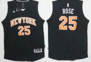 Wholesale Cheap Men's New York Knicks #25 Derrick Rose Black Stitched 2016 NBA Adidas Revolution 30 Swingman Jersey