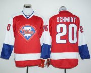 Wholesale Cheap Phillies #20 Mike Schmidt Red Long Sleeve Stitched MLB Jersey