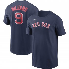Wholesale Cheap Boston Red Sox #9 Ted Williams Nike Cooperstown Collection Name & Number T-Shirt Navy
