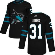 Wholesale Cheap Adidas Sharks #31 Martin Jones Black Alternate Authentic Stitched NHL Jersey