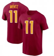Wholesale Cheap Men's Washington Commanders #11 Carson Wentz 2022 Red Name & Number T-Shirt