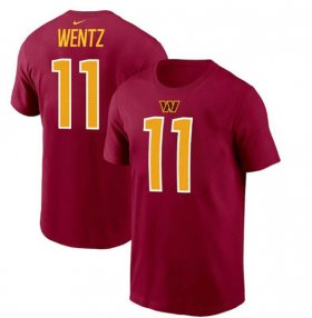Wholesale Cheap Men\'s Washington Commanders #11 Carson Wentz 2022 Red Name & Number T-Shirt