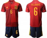Wholesale Cheap Men 2020-2021 European Cup Spain home red 6 Adidas Soccer Jersey