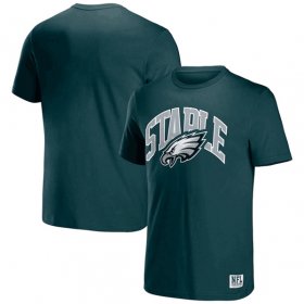 Wholesale Cheap Men\'s Philadelphia Eagles x Staple Green Logo Lockup T-Shirt