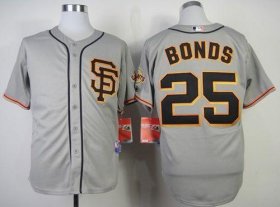 Wholesale Cheap Giants #25 Barry Bonds Grey Cool Base Road 2 Stitched MLB Jersey