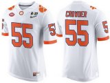 Wholesale Cheap Men's Clemson Tigers #55 Tyrone Crowder White 2017 Championship Game Patch Stitched CFP Nike Limited Jersey