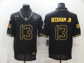Wholesale Cheap Men\'s Cleveland Browns #13 Odell Beckham Jr Black Gold 2020 Salute To Service Stitched NFL Nike Limited Jersey