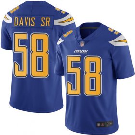 Wholesale Cheap Nike Chargers #58 Thomas Davis Sr Electric Blue Men\'s Stitched NFL Limited Rush Jersey