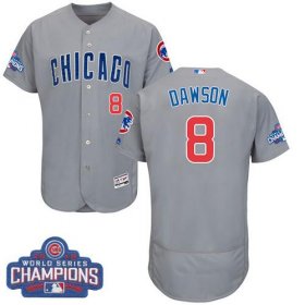 Wholesale Cheap Cubs #8 Andre Dawson Grey Flexbase Authentic Collection Road 2016 World Series Champions Stitched MLB Jersey