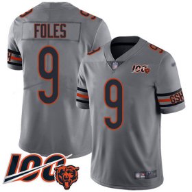 Wholesale Cheap Nike Bears #9 Nick Foles Silver Youth Stitched NFL Limited Inverted Legend 100th Season Jersey
