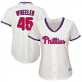 Wholesale Cheap Phillies #45 Zack Wheeler Cream Alternate Women's Stitched MLB Jersey