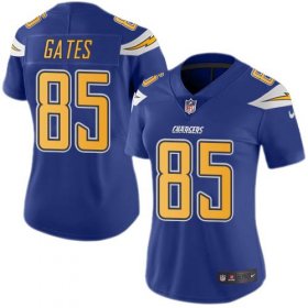 Wholesale Cheap Nike Chargers #85 Antonio Gates Electric Blue Women\'s Stitched NFL Limited Rush Jersey