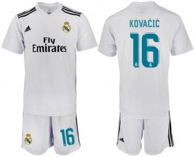 Wholesale Cheap Real Madrid #16 Kovacic White Home Soccer Club Jersey