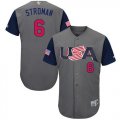 Wholesale Cheap Team USA #6 Marcus Stroman Gray 2017 World MLB Classic Authentic Stitched Youth MLB Jersey