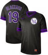 Wholesale Cheap Nike Rockies #19 Charlie Blackmon Black Authentic Cooperstown Collection Stitched MLB Jersey