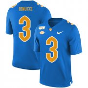 Wholesale Cheap Pittsburgh Panthers 3 Ben DiNucci Blue 150th Anniversary Patch Nike College Football Jersey